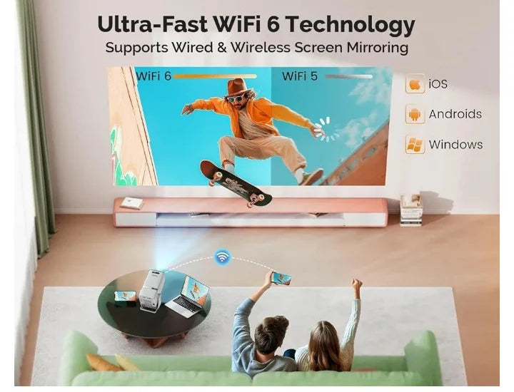 Smart Portable HD Projector – Wireless Mini Home Theater